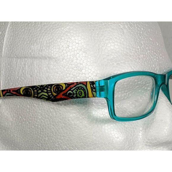 Teal Fashion Reading Glasses Tribal Unisex +3.25 - Picture 2 of 5